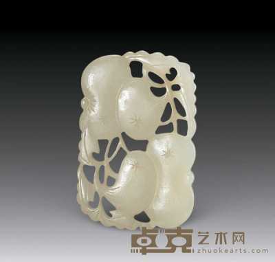 清中期 白玉透雕葫芦万代珮 高5.5cm